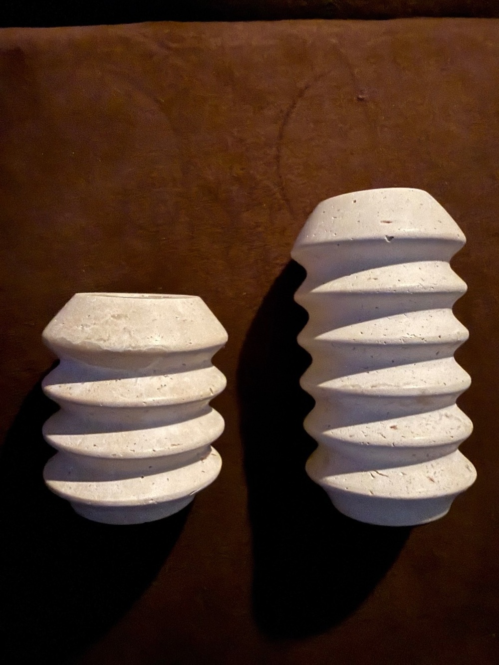 New tavertine candlestick holders set